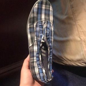 Blue plaid keds